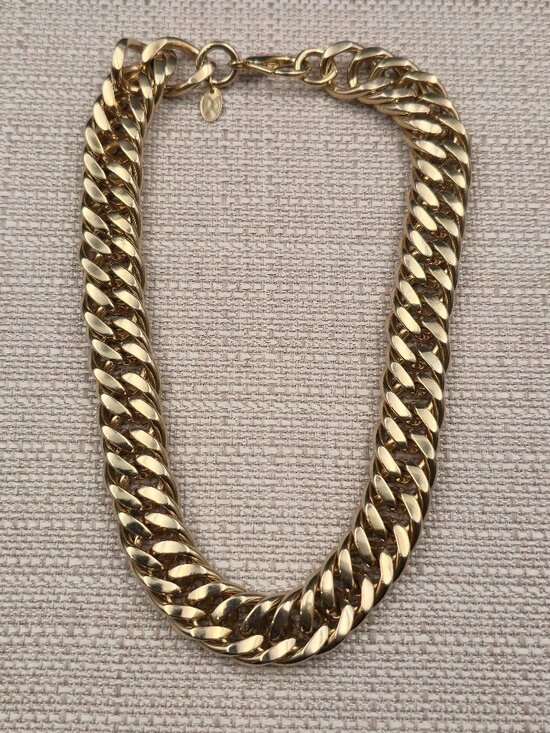 Jewelry - 16 Inch Gold Over Stainless Steel Chunky Curb Chain Necklace B1129